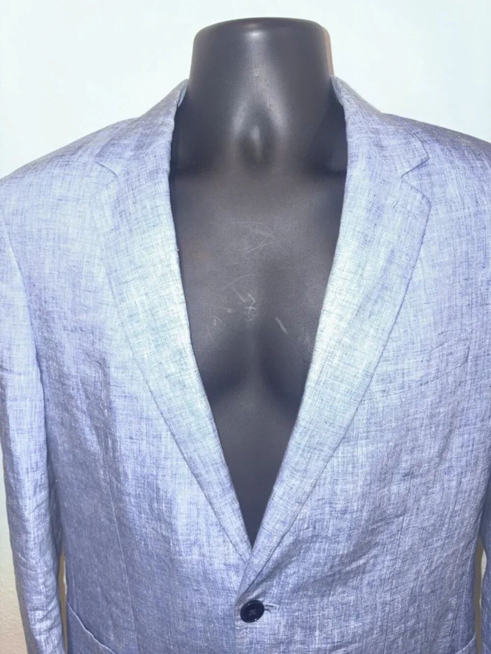 Banana Republic Blue Sport Coat Jacket Men 40 R Slim Fit 100 % Linen Blazer